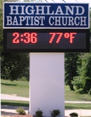 Sign, Highland Baptist Church, West Monroe, Louisiana - A Souther Baptist Church Serving Monroe, West Monroe and Ouachita Parish, Louisiana - Jesus Is First